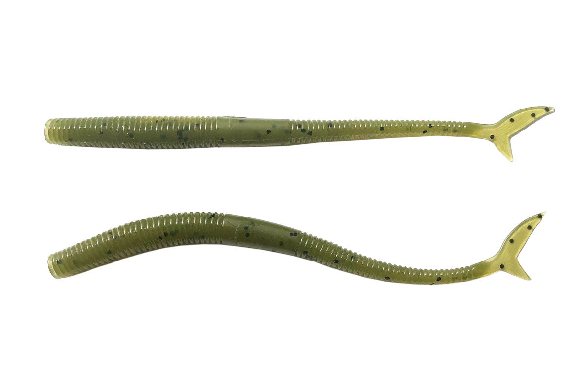 Shark Tail Worm Green Pumpkin 8PK