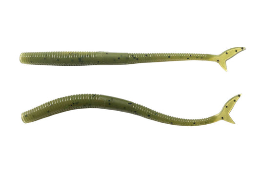 Shark Tail Worm Green Pumpkin 8PK